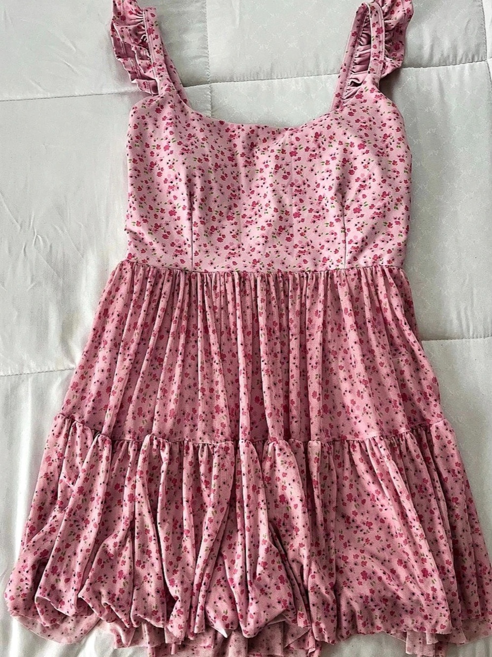Blogilates Sweetheart Ballerina Dress Floral Dress Girls Medium (8)